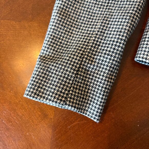 vtg Allen Bernard LTD Houndstooth Wool womens Blazer Jacket Black White  Wool - Picture 9 of 9